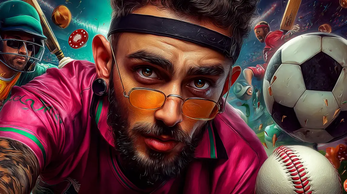 Place Your Winning Bets with the PKPLAY App. A trendy woman with cat ears and a 'BETTING' t-shirt uses her phone in a stadium, ready to place her bets and win big on her favorite teams with the PKPLAY app.